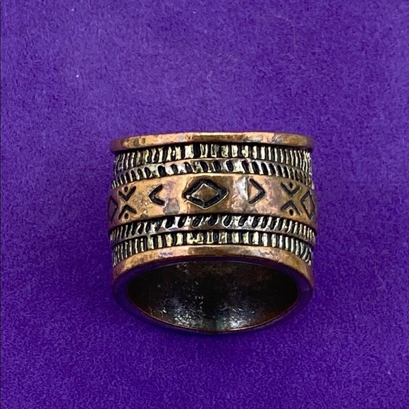 💛 Antique Style Copper Ring - Picture 3 of 6